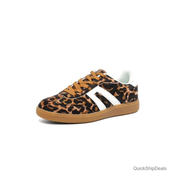 Retro Gum Sole Sneakers with Lace Detail Shock Absorption Anti-Slip